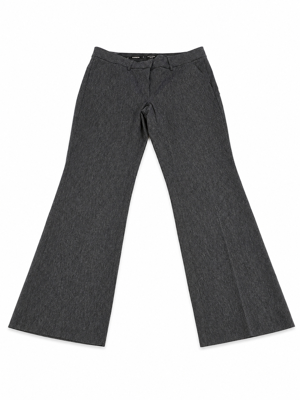 Express Women's Dark Gray Flare Dress Pants
